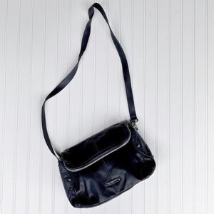 B. Makowsky dark navy leather crossbody bag